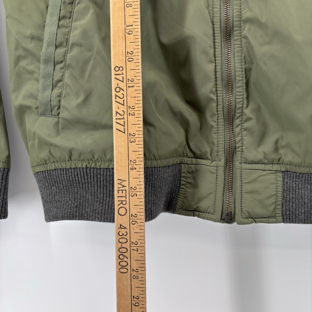 Gap Lightweight Bomber Jacket Army Green Y2K Aviator Nylon Flight Zips Mens L - Picture 14 of 15